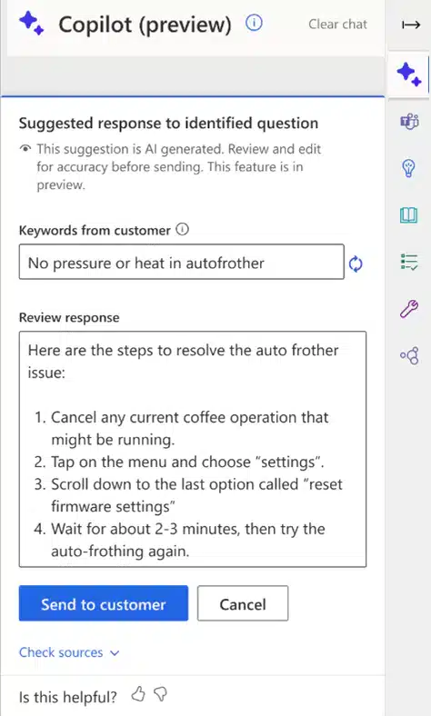 Draft a chat response