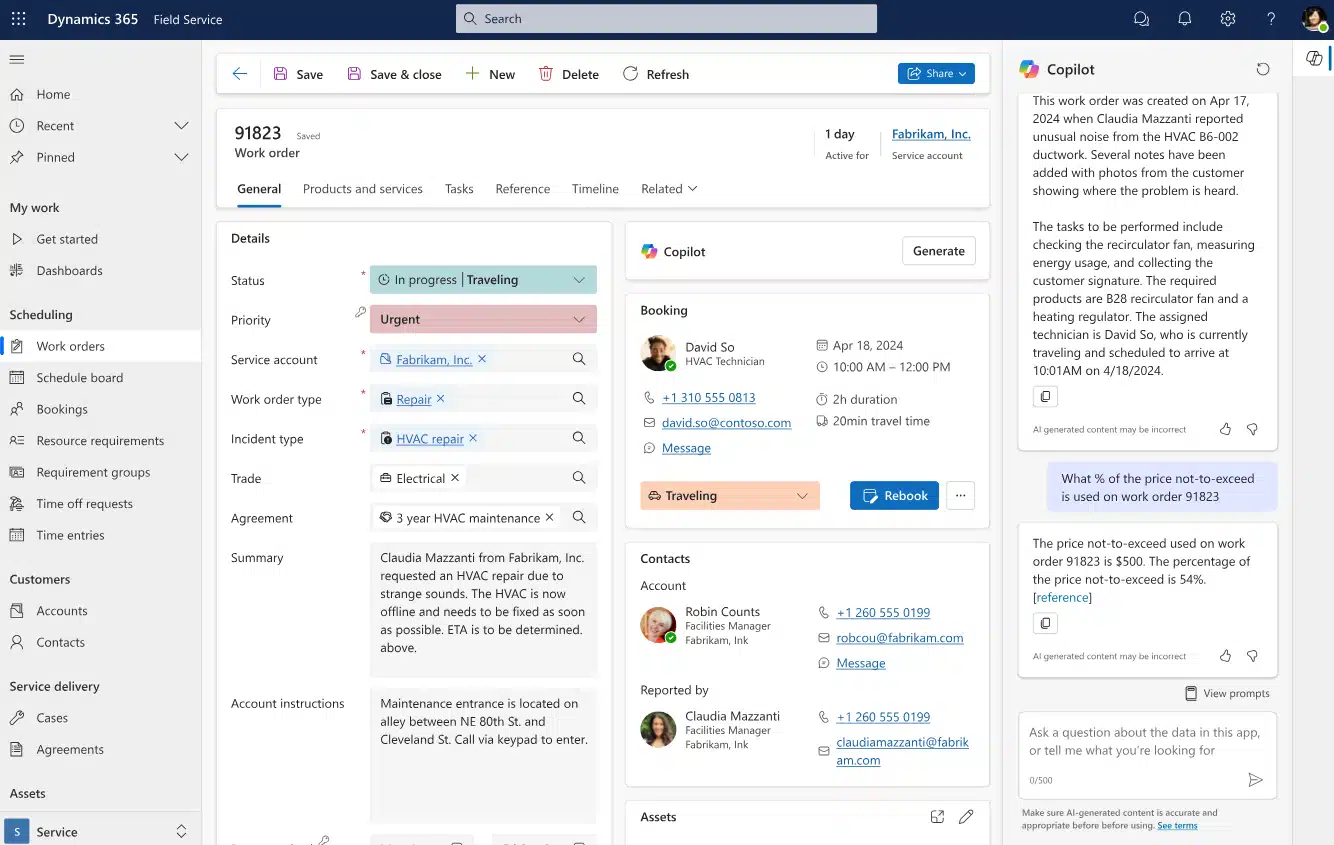 Dynamics 365 Field Service