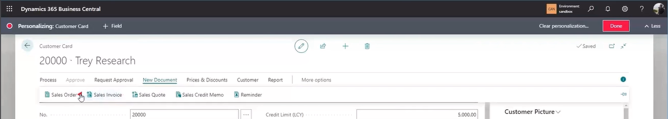 Dynamics 365 Business Central Workspace Personalization
